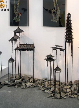 落地凉亭雕塑室内造景客厅定制