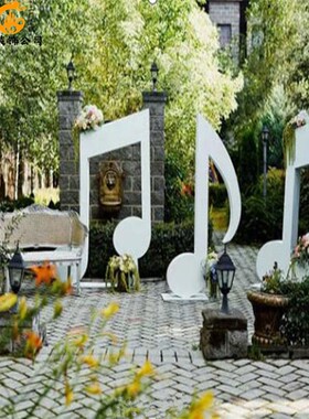 户外园林落地摆件金属音符雕塑品