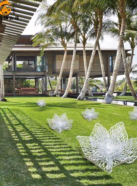 金属网格花朵镂空户外景观定制