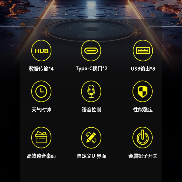GOPLAY区块化USB排插独立控制供电开关扩展器桌面摆件拓展坞礼物-图1