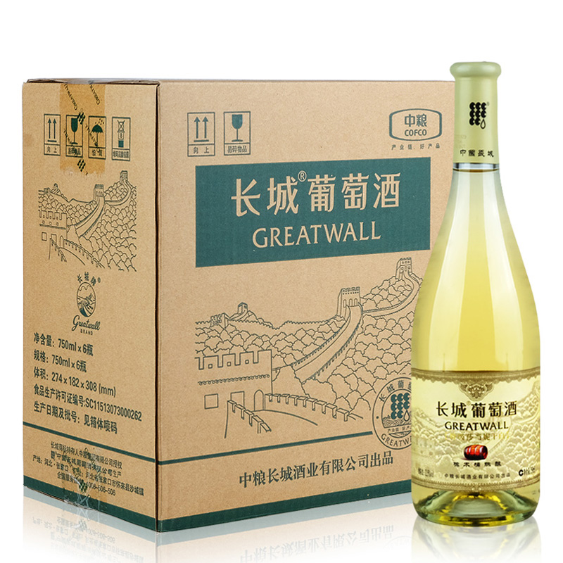 国产白葡萄酒 GREATWALL中粮长城特级莎当妮干白葡萄酒 单支750ml - 图2