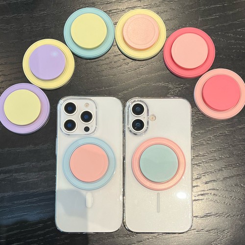 撞色多巴胺磁吸气囊手机支架新款吸附式背贴桌面支撑气垫强磁力手机架配件手持指环扣适用苹果16promax15女14 - 图0