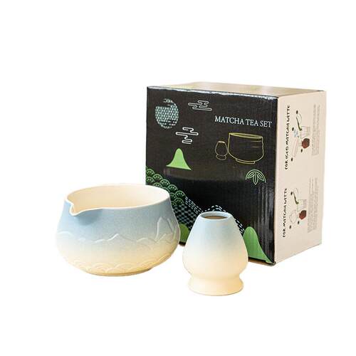 日式抹茶碗带嘴山水日式打抹茶宋代点茶工具陶瓷茶碗Matcha bowl - 图3