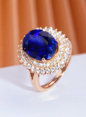 宝石镶嵌纯银空托戒指椭圆9*11mm