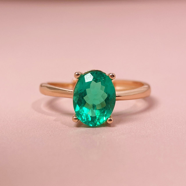 Four-claw ring empty support S925 silver sterling silver plated 18K gold inlaid with colorful treasure ring support live oval 4*6-15*20mm