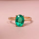 Four-claw ring empty support S925 silver sterling silver plated 18K gold inlaid with colorful treasure ring support live oval 4*6-15*20mm