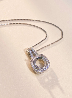 精工莫桑石吊坠空托S925纯银