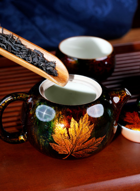 非遗大漆茶具套装泡茶壶茶杯组合