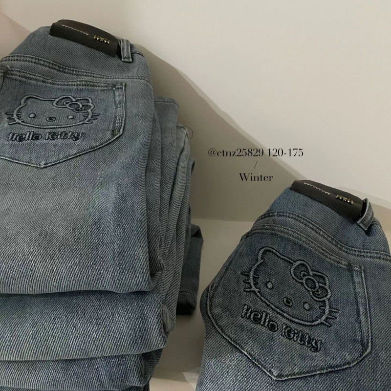 女童加绒牛仔直筒裤中大童裤子2025冬季新款童装 口袋细节好看的,淘宝优惠券,粉丝福利购,淘宝优惠卷