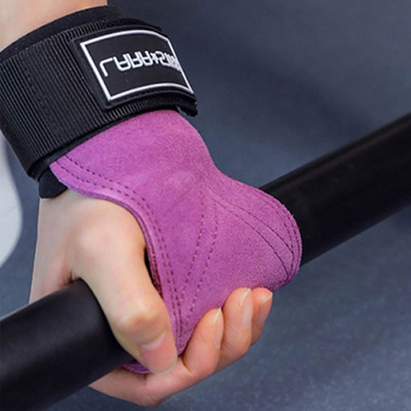 劳拉牛皮硬拉助力带健身护掌护腕手套女单杠引体向上防滑握力带男 - 图0