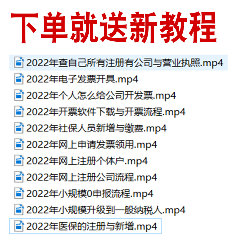 小规模一般纳税人网上0零申报报税视频教程实操开票教程资料 - 图0