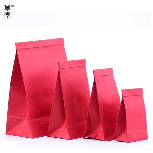 环保铁丝自封口内锡纸牛皮纸茶叶包装袋无字简易通用散茶干果 - 图0