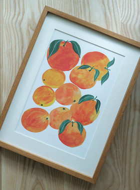 里奇画餐厅日式小清新橙子画