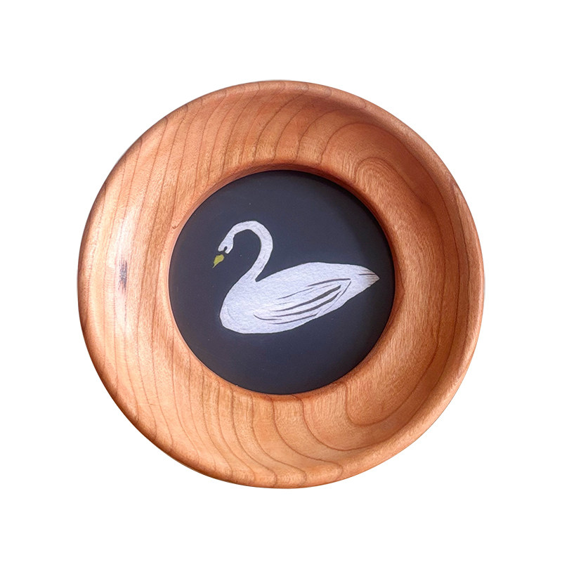 樱桃木实木圆框迷你摆台挂画卧室书房壁画中古风圆形装饰画相框,淘宝优惠券,粉丝福利购,淘宝优惠卷