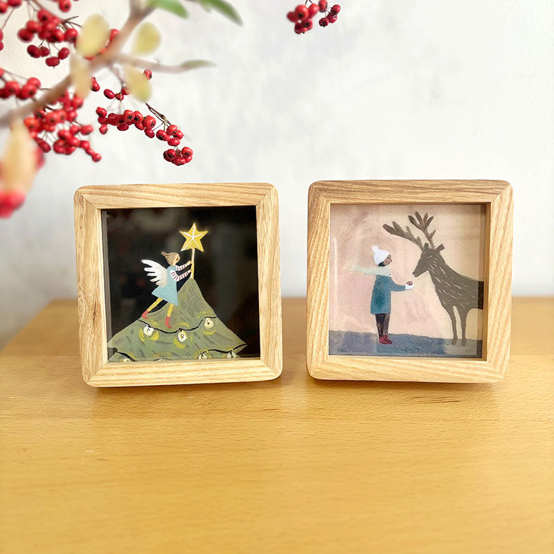 北欧插画小摆台迷你可爱摆台画桌面柜子摆件装饰画温馨实木有框画,淘宝优惠券,粉丝福利购,淘宝优惠卷