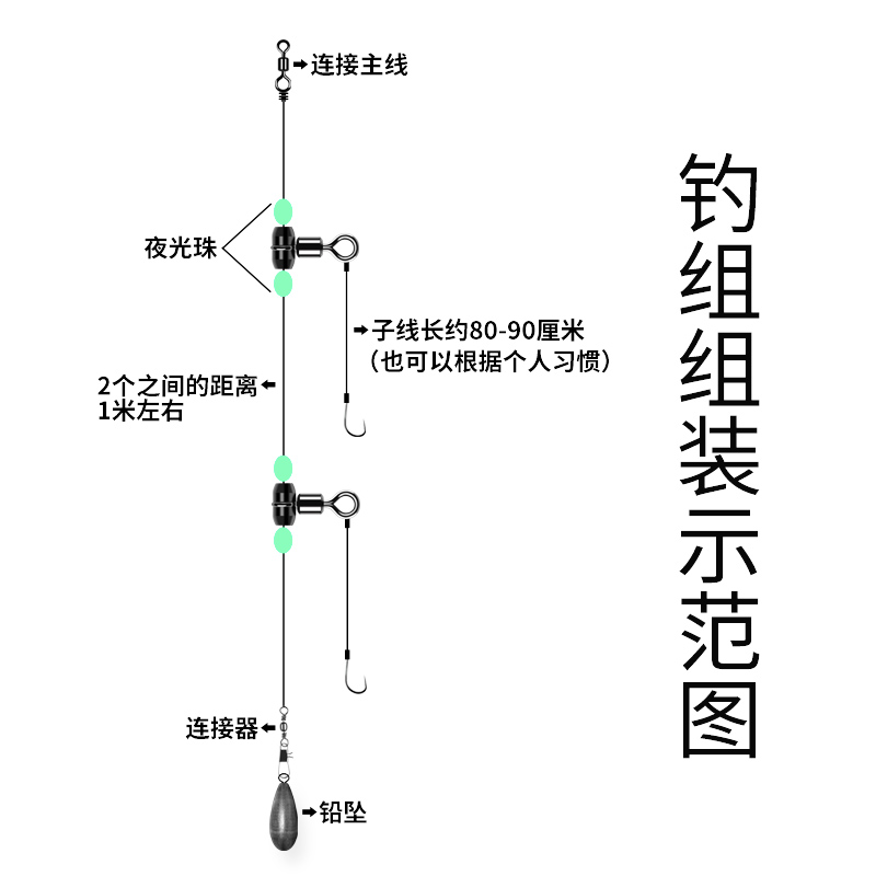 钓嗨尼赤鲸转环天平分叉器三叉连接器船钓海钓串钩配件钓鱼用品