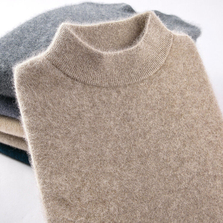 鄂尔高端男100%纯羊绒衫男半高领加厚冬季高端羊毛衫中年貂绒毛衣,淘宝优惠券,粉丝福利购,淘宝优惠卷