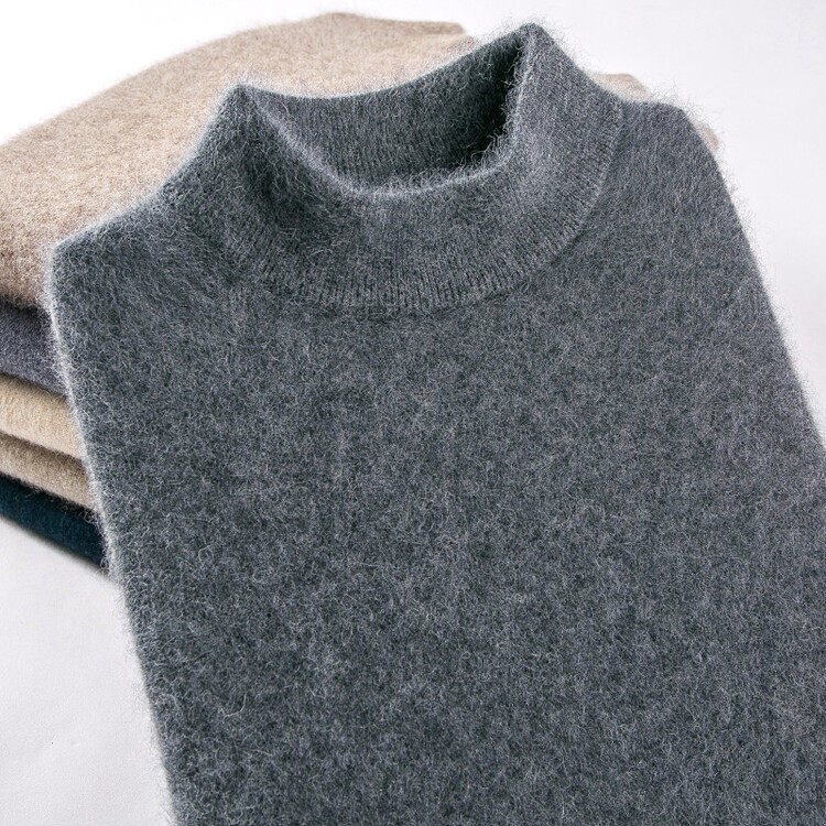 鄂尔高端男100%纯羊绒衫男半高领加厚冬季高端羊毛衫中年貂绒毛衣,淘宝优惠券,粉丝福利购,淘宝优惠卷