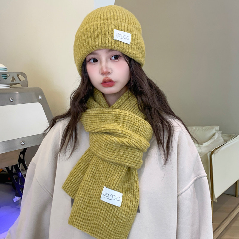 毛线帽女冬季针织围巾帽子套装加厚保暖大头围冷帽秋冬两件套围脖,淘宝优惠券,粉丝福利购,淘宝优惠卷
