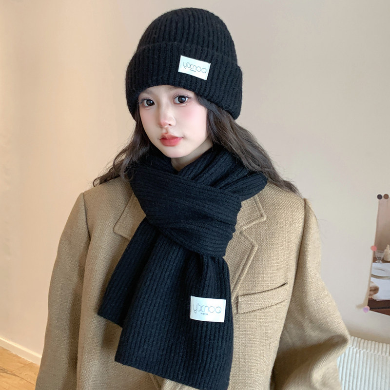 毛线帽女冬季针织围巾帽子套装加厚保暖大头围冷帽秋冬两件套围脖,淘宝优惠券,粉丝福利购,淘宝优惠卷