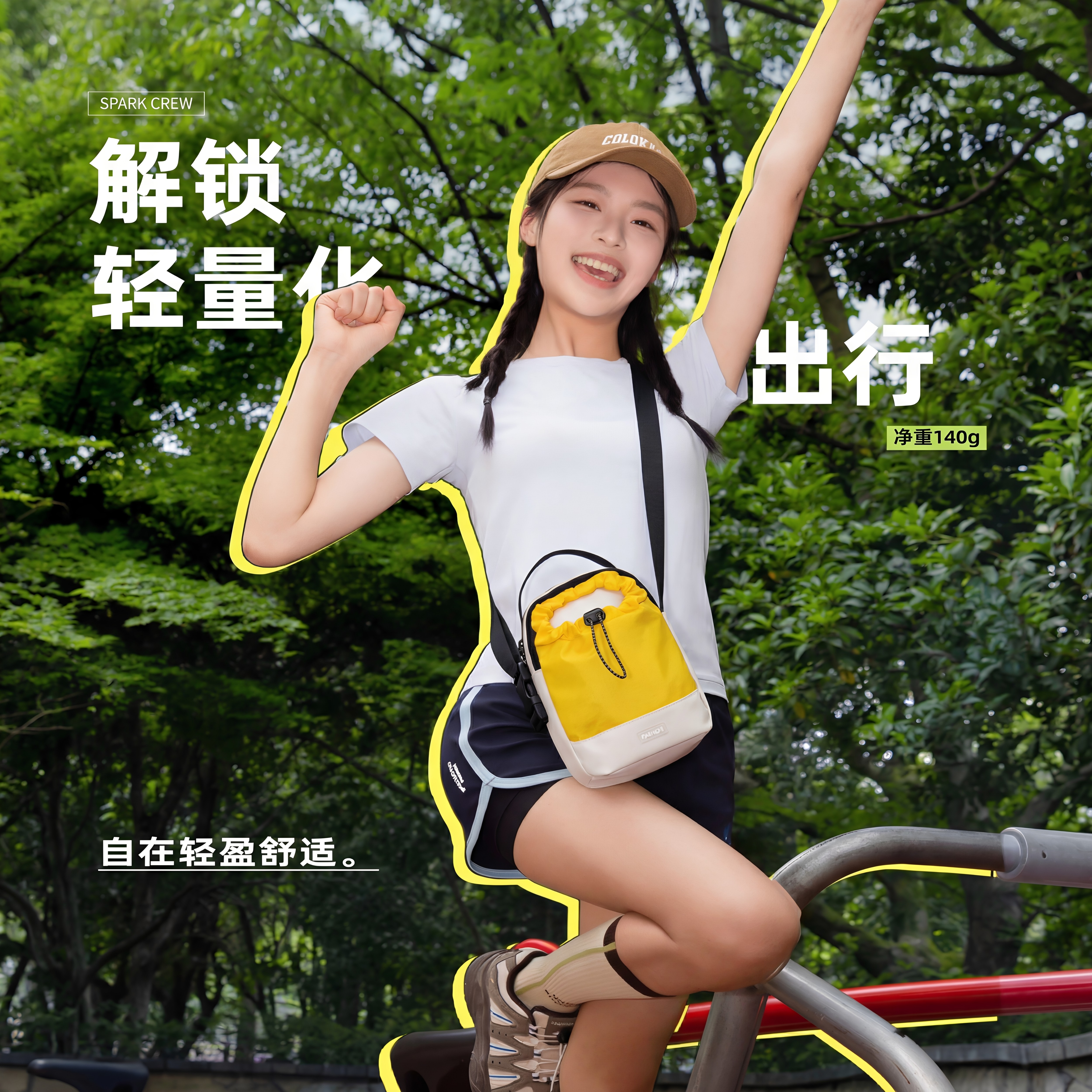 Short-distance travel bag! Bring a water bottle and mobile phone with you!