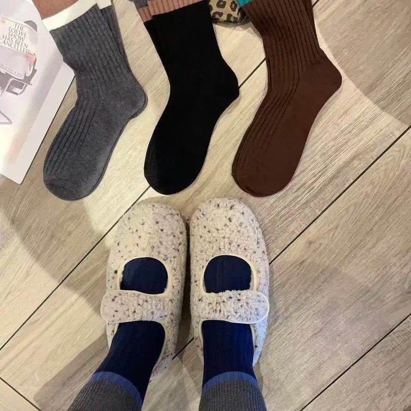 秋冬季女袜子韩系长筒堆堆袜日系复古撞色条纹中筒袜,淘宝优惠券,粉丝福利购,淘宝优惠卷