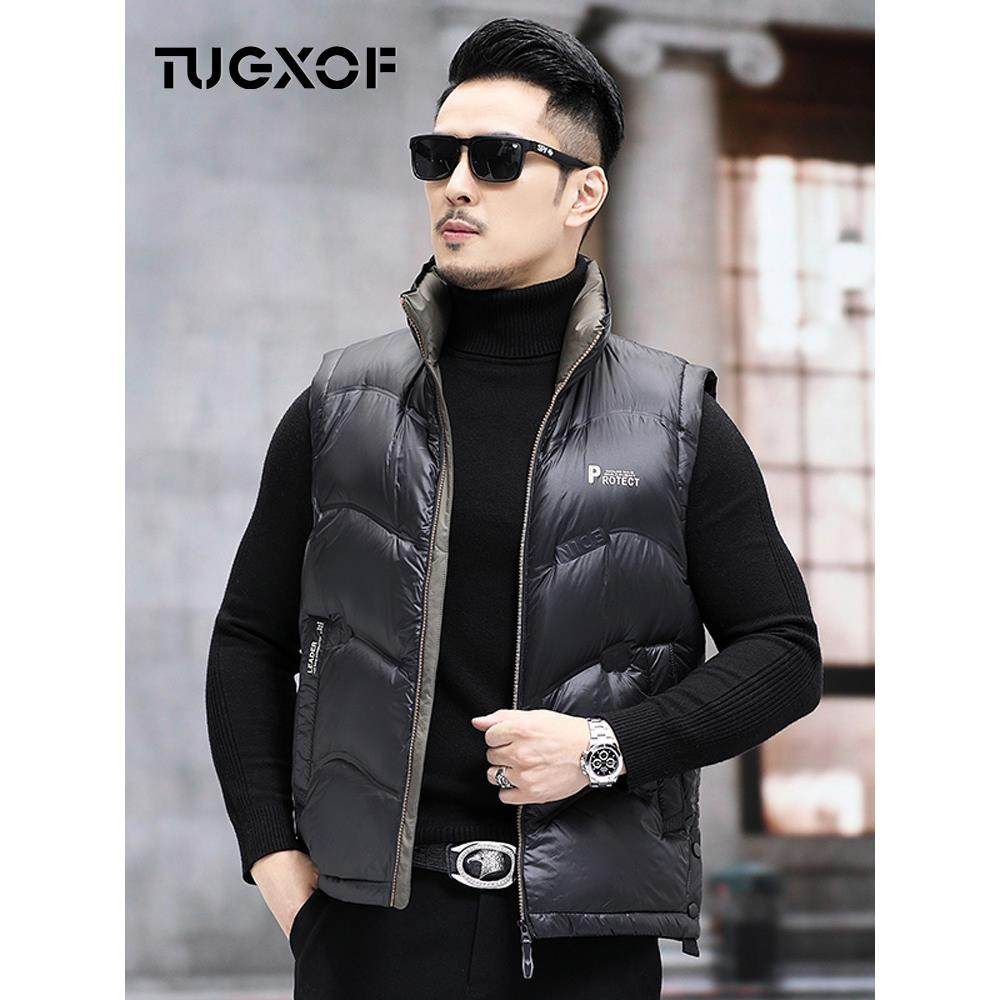 秋冬季2025新款时尚休闲背心马夹无袖羽绒服保暖外套羽绒马甲男潮 - 图0