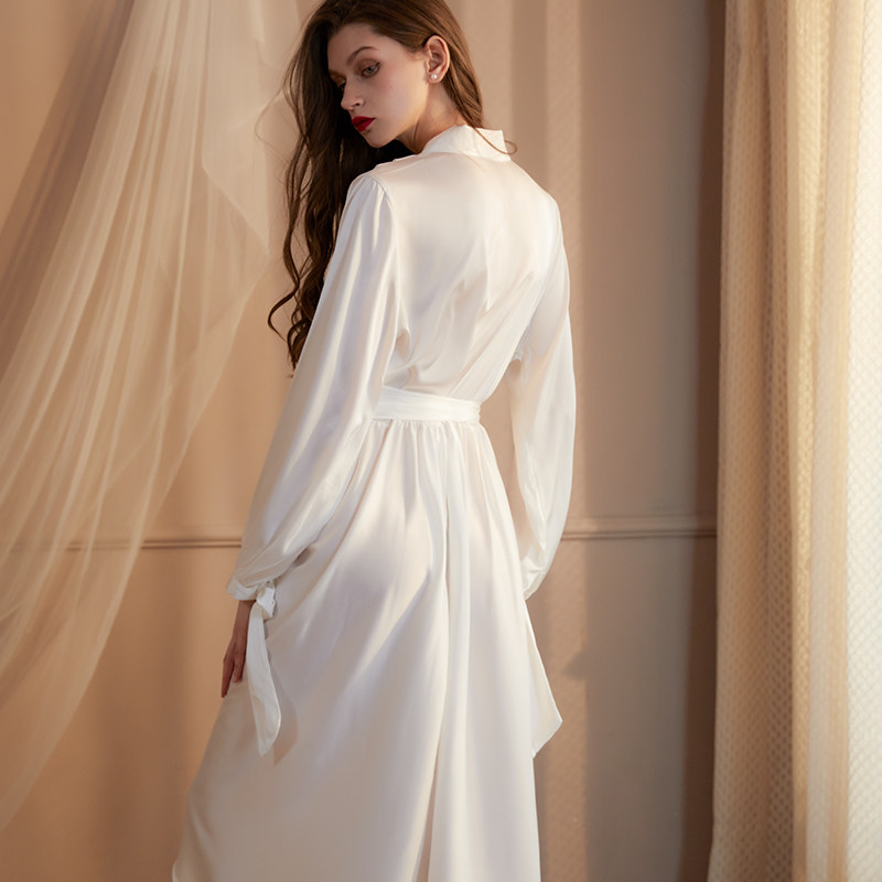 新娘高级感冰丝结婚睡袍薄婚礼晨袍 熙趣睡袍/浴袍