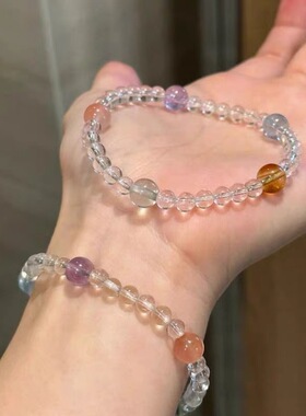 甜美少女风桃珠水蜜桃手串ins设计学生闺蜜手链生日礼物