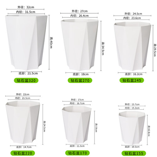 家用轻奢高级感树脂花盆金钱树龟背竹天堂鸟幸福树客厅盆栽大花盆 - 图2