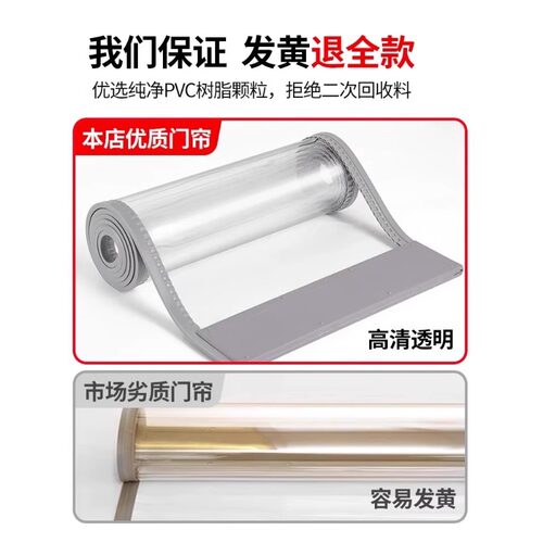 空调门帘店铺商用透明夏季磁吸挡风隔热pvc软隔断帘冷气防蚊防风 - 图0