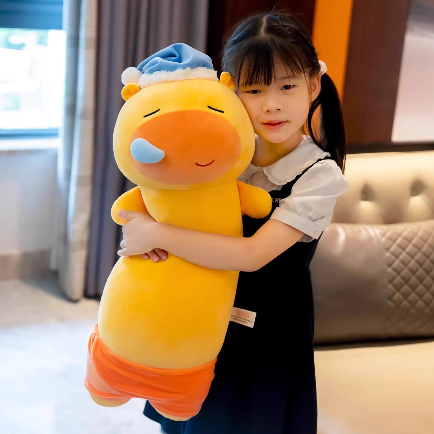 打呼水豚噜噜周边长条抱枕床上睡觉夹腿神器毛绒玩具公仔玩偶娃娃 - 图1