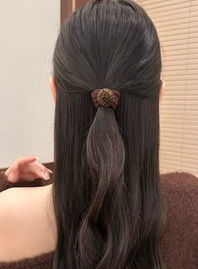 秋冬植绒豹纹面膜发圈