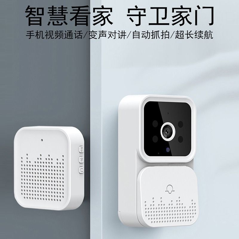 可视门铃无线wifi对讲系统猫眼家用监控远程摄像门禁免打孔手机 - 图0