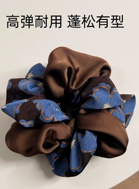 拼色发圈发饰女款蓝咖发圈日韩风格穿搭丸子头专用发圈