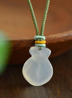 时尚白玉髓玛瑙钱福袋小吊坠真玉石坠子手机钱包坠送女友妈妈礼物