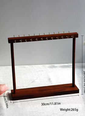 胡桃色项链架手串手链挂架轻奢高档首饰架收纳吊坠饰品展示架实木