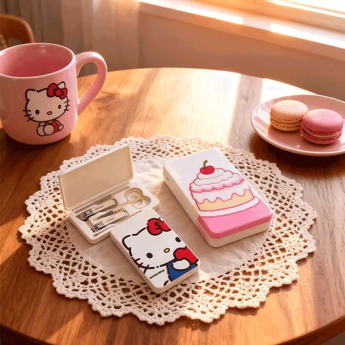 可爱KT猫指甲刀指甲剪套装学生卡通便携斜口指甲钳美甲工具全套盒 - 图2