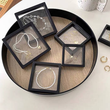 Anti-oxidation PE film jewelry box jewelry necklace storage transparent earrings suspension box plaster doll display box hand jewelry