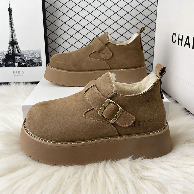 厚底全包勃肯鞋女鞋子加绒保暖雪地靴2025新款冬季乐福鞋棉鞋防水,淘宝优惠券,粉丝福利购,淘宝优惠卷