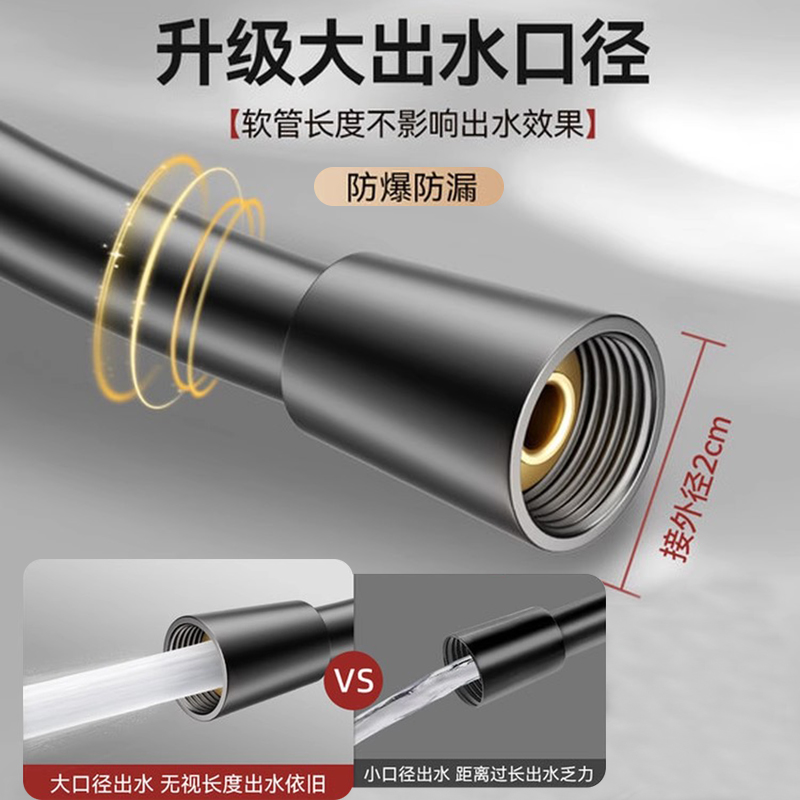 加厚硅胶淋浴喷头软管浴室沐浴花洒管防爆热水器淋蓬头通用配件 - 图0