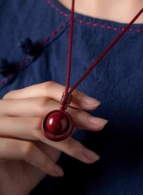朱砂转运珠六字真言时来运转吊坠项链护身符男女挂件本命年