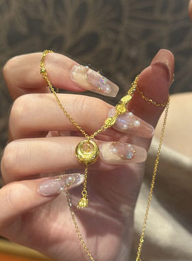 流苏吊坠清新立体锁骨链立体纹理