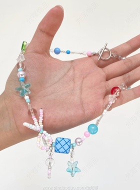 青苹果_多巴胺森系苹果串珠项链可爱少女小清新甜美气质锁骨链