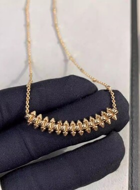 高质量香铆钉钉子项链子弹头锁骨链情侣男女高级感玫瑰金黄金金色