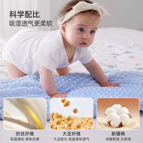 Cutehare新生婴儿被子豆豆毯儿童宝宝幼儿园棉盖被四季通用豆豆绒 - 图1