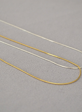 韩版八切面极细极简若有若无的闪亮金丝线短款蛇链锁骨链颈链项链