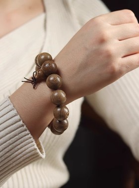 老料鸡翅木手链男女款精工顺纹佛珠手串念珠手持念珠多圈文玩手饰