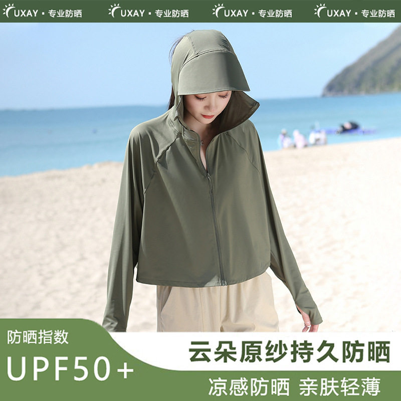 冰丝防晒衣女2026新款夏季防紫外线轻薄女士防晒服口罩帽檐轻盈