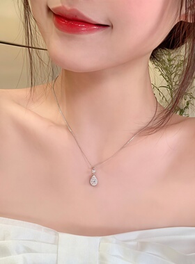 璀璨七夕水滴吊坠项链女轻奢高级感锁骨链小众高颜值设计颈链配饰